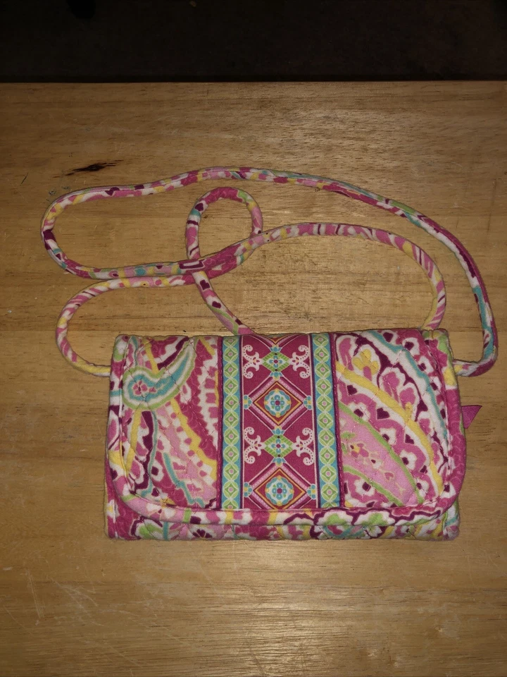 Vera Bradley Small Cross Body Trifold Pink Paisley Floral - Image 1 of 4