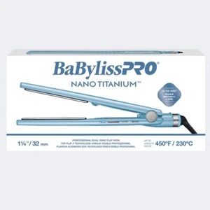 BABYLISS PRO 1 1/4" NANO TITANIUM 450° DUAL IONIC FLAT IRON HAIR STRAIGHTENER - Picture 1 of 6