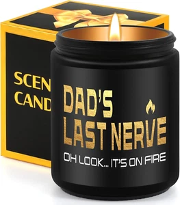 Dads Last Nerve Candle - Dad Gifts from Daughter - Funny, Birthday & Dads Day - Picture 1 of 10