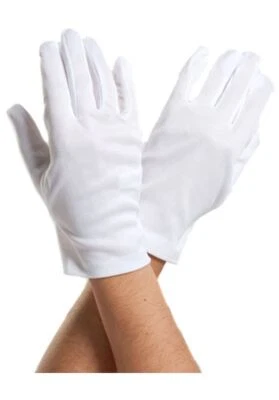 SHATCHI White Short Gloves Captain Clown Magician Santa Halloween Fancy Dress Costume