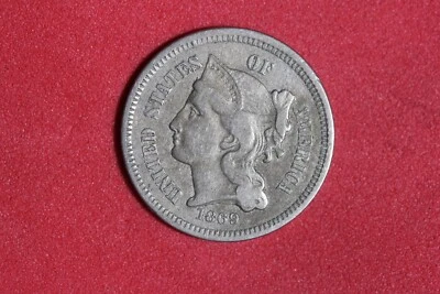 Estate Find 1869 - Three Cent Nickel!!  #K51828 - Image 1 of 2