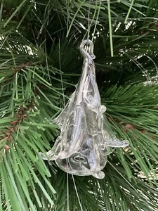 D COSTEA Signed Art Glass Blown Glass Crystal Clear Tree Ornament Italy - Picture 1 of 7