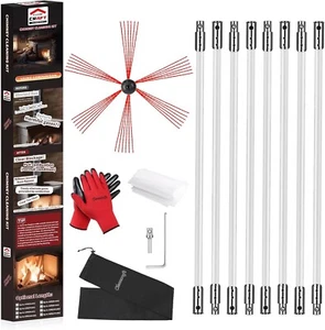 Efficient Chimney Cleaning Kit: 33 Feet of Flexible Nylon Rods & Tools - Picture 1 of 9