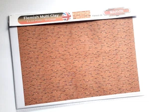 00 Gauge Brown & Red Flemish Brick Paper for Model Railway Scenery Building - Picture 1 of 4