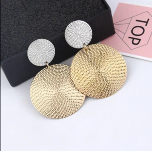New Women Fashion Alloy Geometric Circle Metal Earrings  Drop Earrings Jewelry - Picture 1 of 5