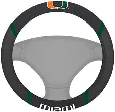 14912 FANMATS College NCAA University of Miami Steering Wheel Cover 15"x15"