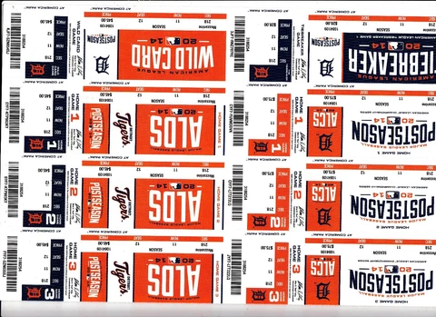 2014 DETROIT TIGERS VS BALTIMORE ORIOLES PLAYOFFS TICKET STRIP ALDS ALCS STUB Cover