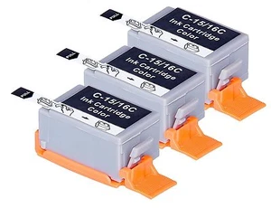 3 pks comp BCI-15BK BCI-16C Black Color Ink Cartridge For Canon PIXMA Ip90 Ip90v - Picture 1 of 1