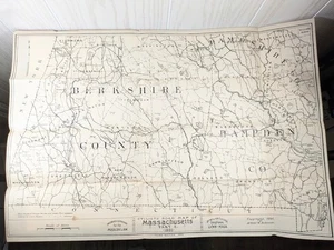 1893 Radfahrer Straßenkarte Teil 2 Berkshire & Hampden County MA antike Fahrradkarte - Bild 1 von 8