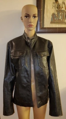 AMERICAN RAG CIE искусственной кожи мотоциклиста черный искусственно состаренный куртка мужской размер средний - Изображение 1 из 4