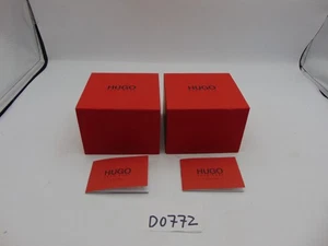 Hugo Boss Men Empty Watch Box - Red Lot of 2 With Book - Picture 1 of 7