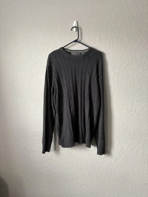 Suéter Oscar de la Renta Hombre Grande Gris Carbón Tejido con Cable Talla XXL Foto 1 de 4