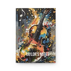 Violin Music Notes Hardcover Journal Matte - Gift for Music Lovers - Picture 1 of 5