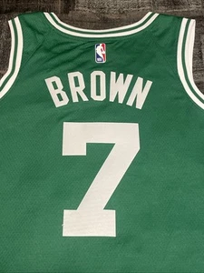 Jaylen Brown Boston Celtics Amica Authentic Nike Icon Ed Swingman Jersey 48 L - Picture 1 of 16