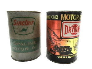 2 - Drydene & Sinclair Motor Oil Quart Vintage Car Truck Lata de aceite vintage - Imagen 1 de 8