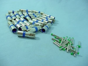 25 Blue Leviton Compression RCA Connectors RG6 Coaxial Cable Universal 40985-CRL - Picture 1 of 5