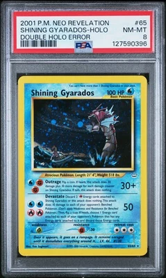 2001 POKEMON NEO REVELATION DOUBLE HOLO ERR #65 SHINING GYARADOS-HOLO PSA 8 - Image 1 of 2