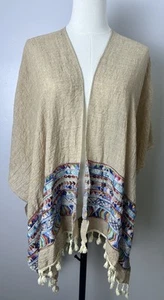 Riah Fashion Kimono Wrap Cover Up Womens One Size Embroidered Open Front - Picture 1 of 10