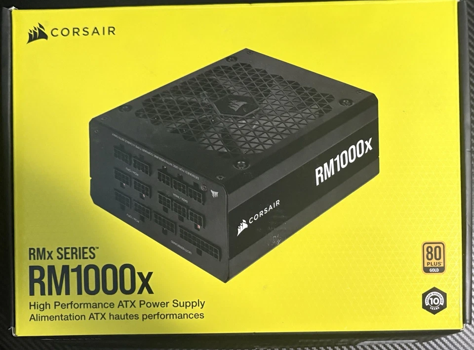 Fuente de alimentación ATX CORSAIR RM1000x 1000W totalmente modular 80+ dorado negro Foto 1 de 1