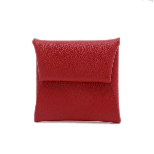 HERMÈS Hermes Bastia portafoglio custodia monete Veau Madame Rouge Cazac D inciso GZl18lm6