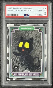 VERY, LUCKY BLACK CAT PSA 10 2025 TOPPS CHROME VEEFRIENDS #3 VVV SP 3777 - Foto 1 di 2