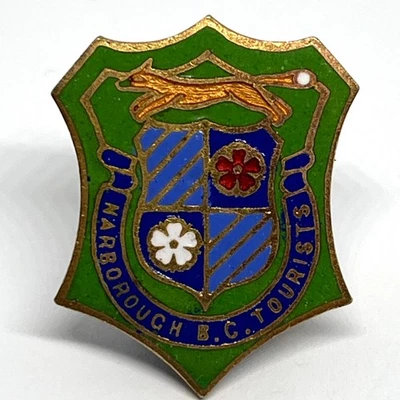 Narborough Bowling Club Tourists Vintage Enamel Pin Badge Bowls Leicester UK - Image 1 of 2