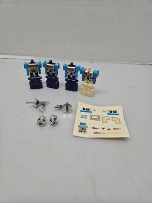 4 Takara Robotech Blockman Robolinks 白色和蓝色 Plus 部分。 — 第 1/4 张图片