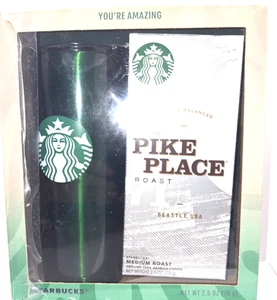 Caffè tostato Starbucks Pike Place 2023 e bicchiere verde inox 20 oz confezione regalo - Foto 1 di 5