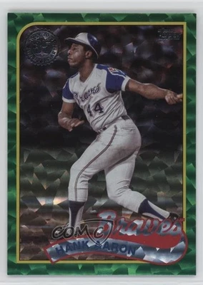 2024 Series 2 1989 Topps Baseball Mega Box Foilboard Green Foil /99 Hank Aaron - Image 1 of 2