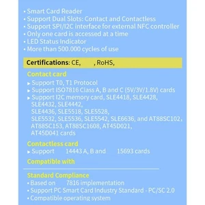 USB 2.0 Intelligent Card Reader Contact IC Card Reader Office Computing Tool - Picture 1 of 8