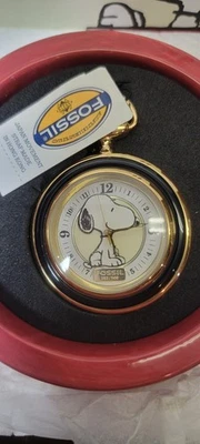 NUEVO FÓSIL SNOOPY Reloj Bolsillo Cacahuete Edición Limitada 383/500 Raro Foto 1 de 4