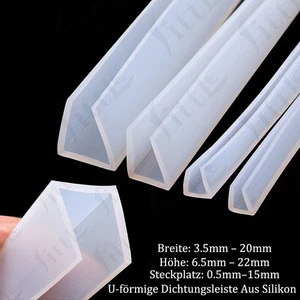 Kantenschutz Silikon Fassungsprofil Silikondichtung U-Profil Steckplatz 0.5-15mm - Bild 1 von 15