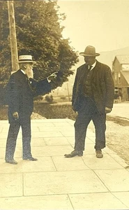 Präsident William Taft RPPC Postkarte m. Bruder Charles Foto von Albert Smith - Bild 1 von 4