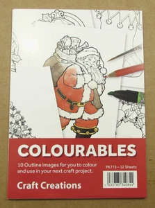Christmas Card Toppers Colourables Set 1 Craft Creations for Card Making etc - Picture 1 of 3