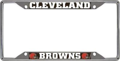 Cleveland Browns quadro de placa de licença de metal tampa de etiqueta cromada 6x12 polegadas - Imagem 1 de 4