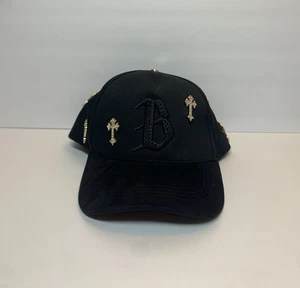 Sombreros El Barbas - B Cromo 327/500 ~ Negro y Dorado, Cruces Nuevos con Etiquetas - Imagen 1 de 15