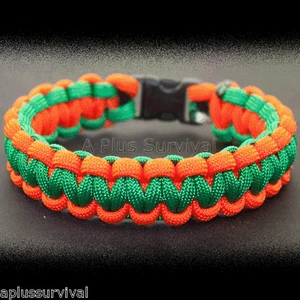Neon Orange & Kelly Green - Bracciale Sopravvivenza Corda Paracord - Made in USA - Foto 1 di 2