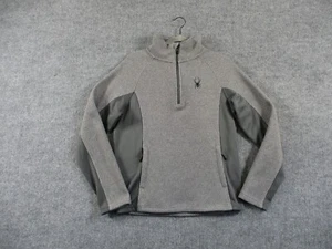 Spyder Sweater Mens Small Gray Boundless Half Zip Pullover Outdoors Fleece Hike - Picture 1 of 18