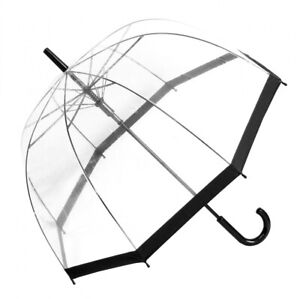 Regenschirm Damen Transparent Durchsichtig Glockenschirm Automatik POE