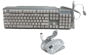 Magegee Gaming Keyboard (K1) and Mouse (G6S) Combo Set: Wired Backlight White - Afbeelding 1 van 10