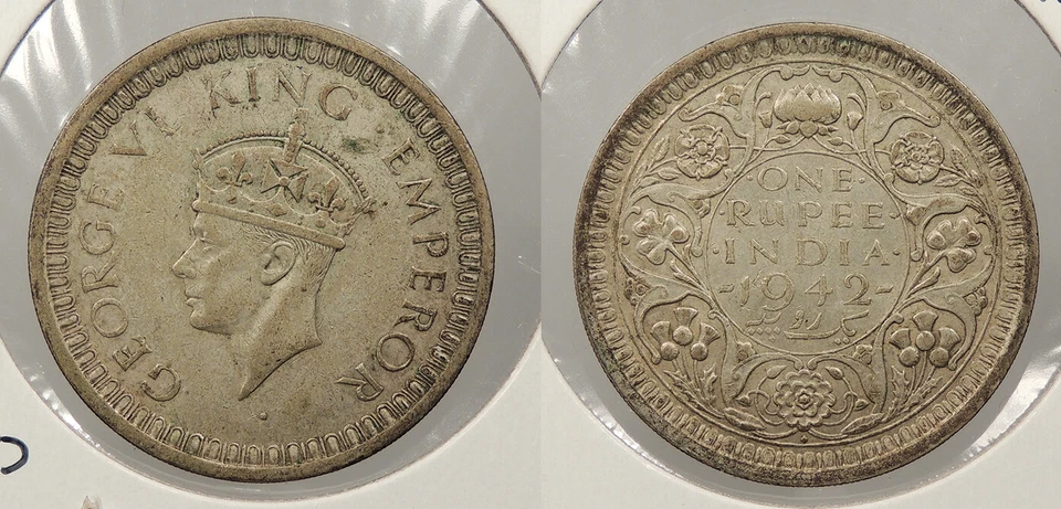 India 1942(b) Rupia Jorge VI #WC80628 Foto 1 de 1