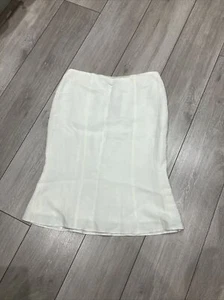 BNWT ladies Wallis size 12 linen blend cream knee length lined skirt - Picture 1 of 5