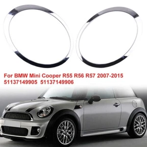 Vorne Links+Rechts Zierring Scheinwerfer Rings Chrom Für Mini Cooper 2007-2015 - Bild 1 von 18