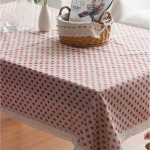 Strawberry  Tablecloth Rectangle Dining Tea Table Cloth Covers Decor - Picture 1 of 15