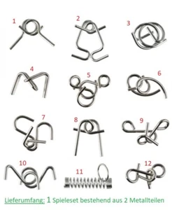 Geduldsspiel aus Metall | Puzzle Rätselspiel Knobeln Raten IQ Denkspiel | 1 Set - Bild 1 von 1