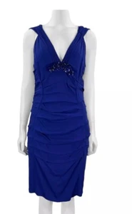 Blue midi dress Roberto Cavalli Sz S - Picture 1 of 8