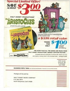 Walt Disney Productions "The Aristocats" mailer - Picture 1 of 2