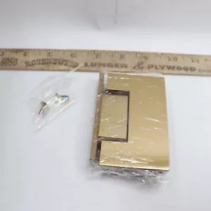 Wall Mount Adjustable Hinge for Shower Doors Satin Brass 2-3/16" x 3-1/2" - Picture 1 of 4