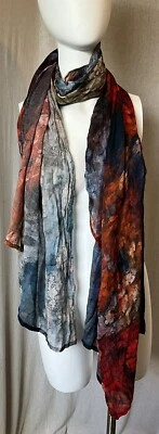 Bufanda Vida Modal Multicolor Acuarela por Edna Dott Arte para Usar Look Lagen Foto 1 de 4