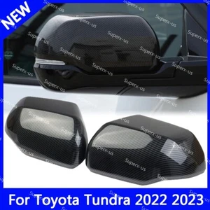 For Toyota For Tundra 2022 2023 Exterior Side Mirror Cover Trim Carbon Fiber - Picture 1 of 7